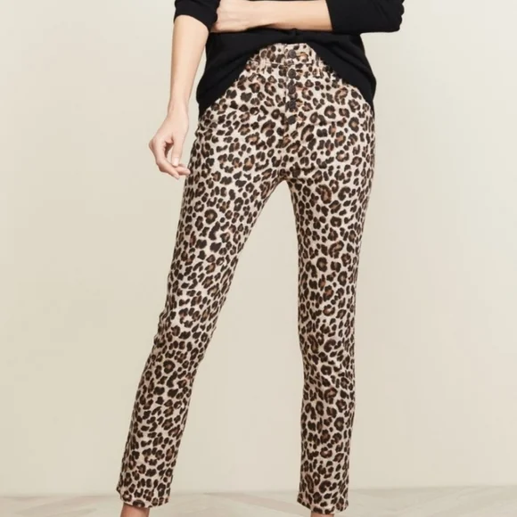 Veronica Beard Debbie Skinny Jeans 10" High Rise Leopard - Picture 3 of 14